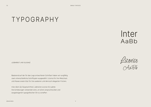 Typography style guide for Praxis Ganzheit brand identity with elegant serif and sans-serif fonts