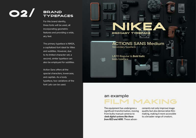 Typography style guide for Gian Ragettli brand identity with bold sans-serif fonts