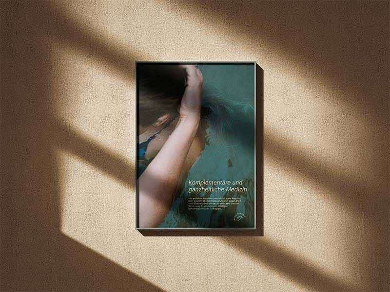 Poster Mockup "Water" for Praxis Ganzheit, combining a holistic and modern design
