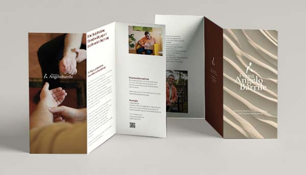 Minimalist trifold Leporello mockup by Nicole Weber Designs for Praxis Angelo Barrile