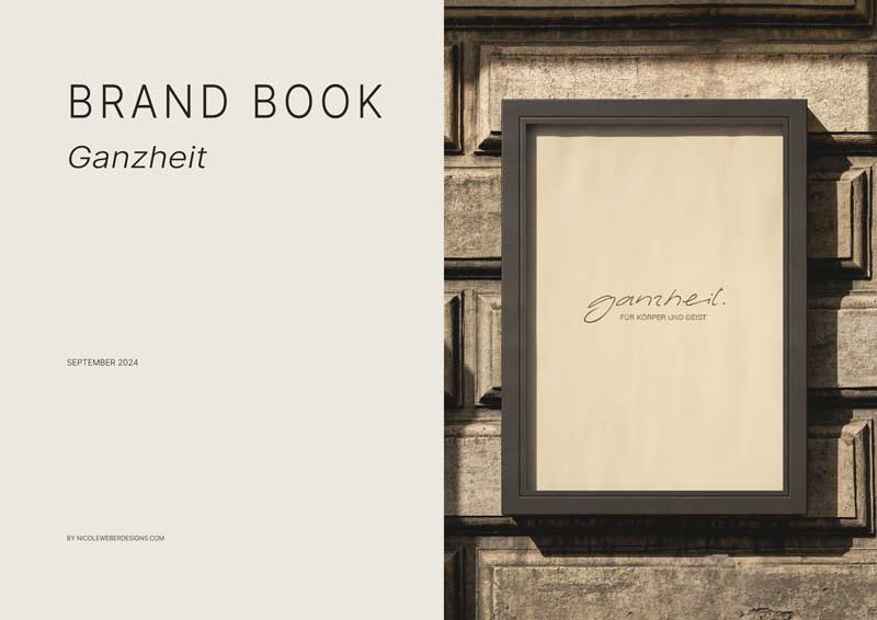 Brand Book for Praxis Ganzheit created as part of the brand identity and strategy