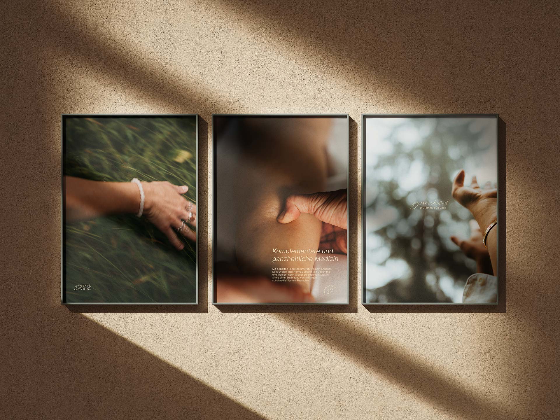 Poster Mockup “Healing” for Praxis Ganzheit, combining a holistic and modern design