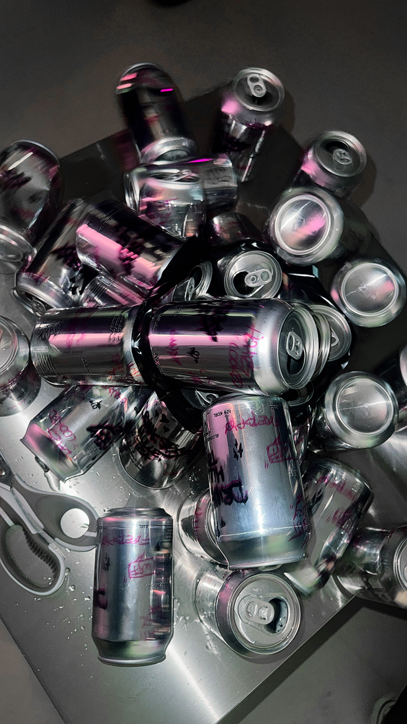 DS x Mullet Tea Launch Party – Crushed Can Installation