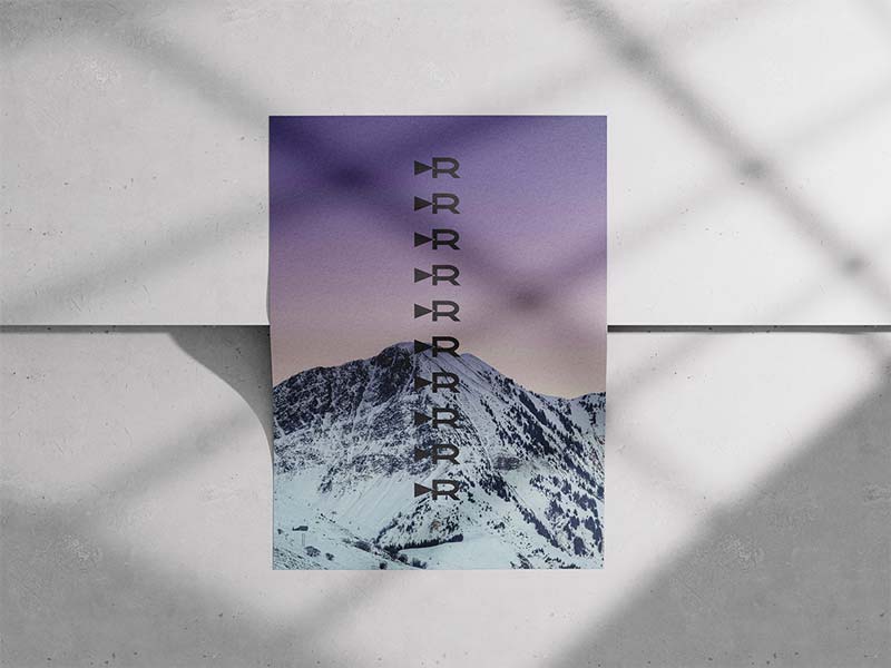 Poster design “mountains” for Gian Ragettli – Innovative action sports branding